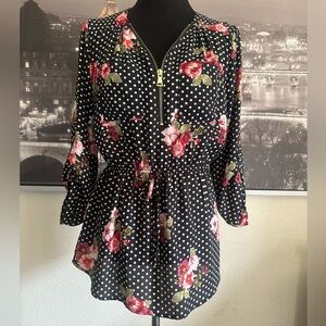 Justify Polkadot & floral print top/blouse size M